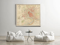 Old Map of Besançon France 1930 Vintage Map | Vintage Map Wall Art Print