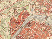 Old Map of Besançon France 1930 Vintage Map | Vintage Map Wall Art Print