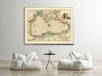 Old Map of Black Sea 1745 Crimea Vintage Map | Vintage Map Wall Art Print