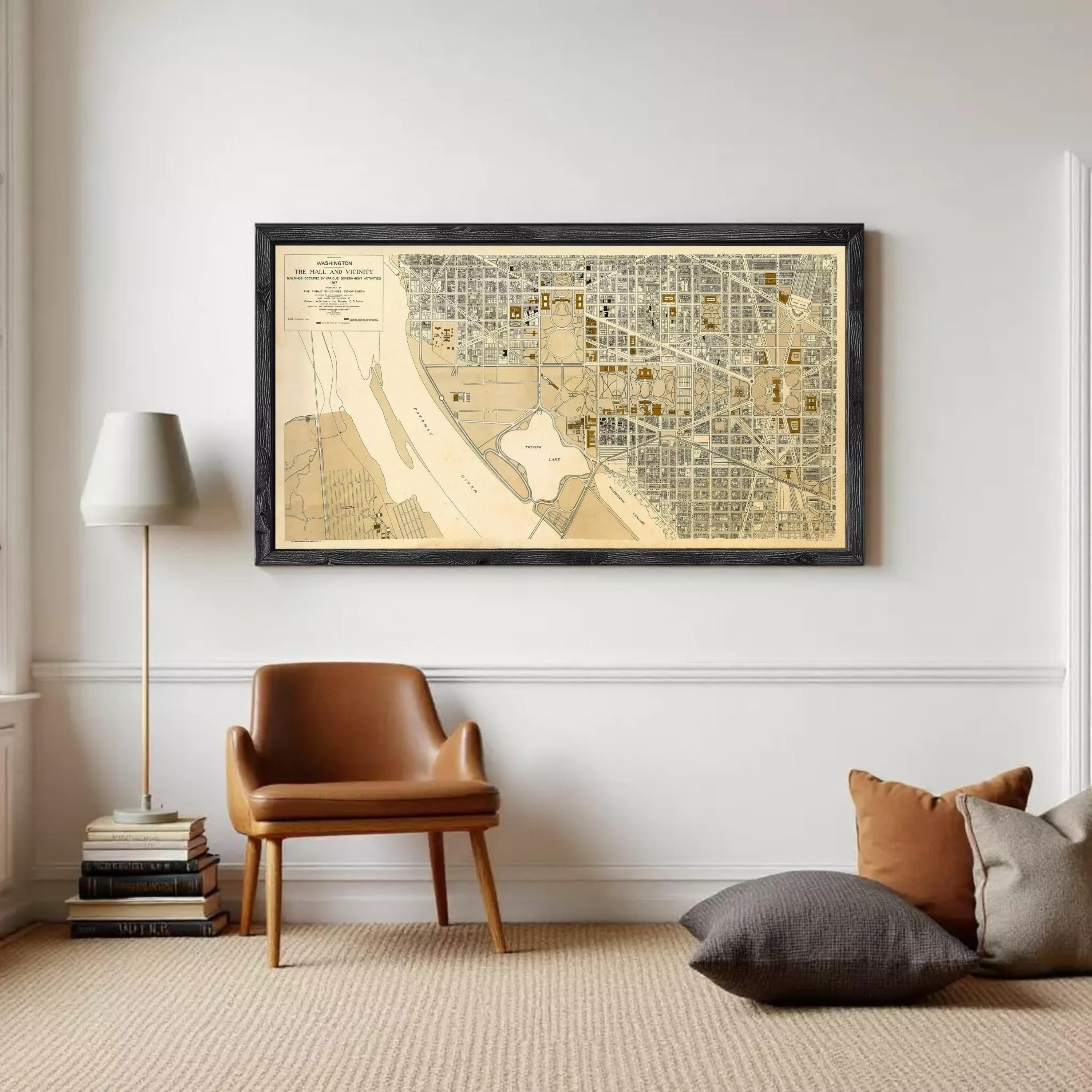 The image is a framed map of Washington, D.C.