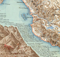 Old Map of Mexico 1885 Carta Orografica Vintage Map | Vintage Map Wall Art Print