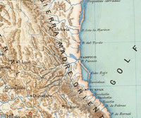 Old Map of Mexico 1885 Carta Orografica Vintage Map | Vintage Map Wall Art Print