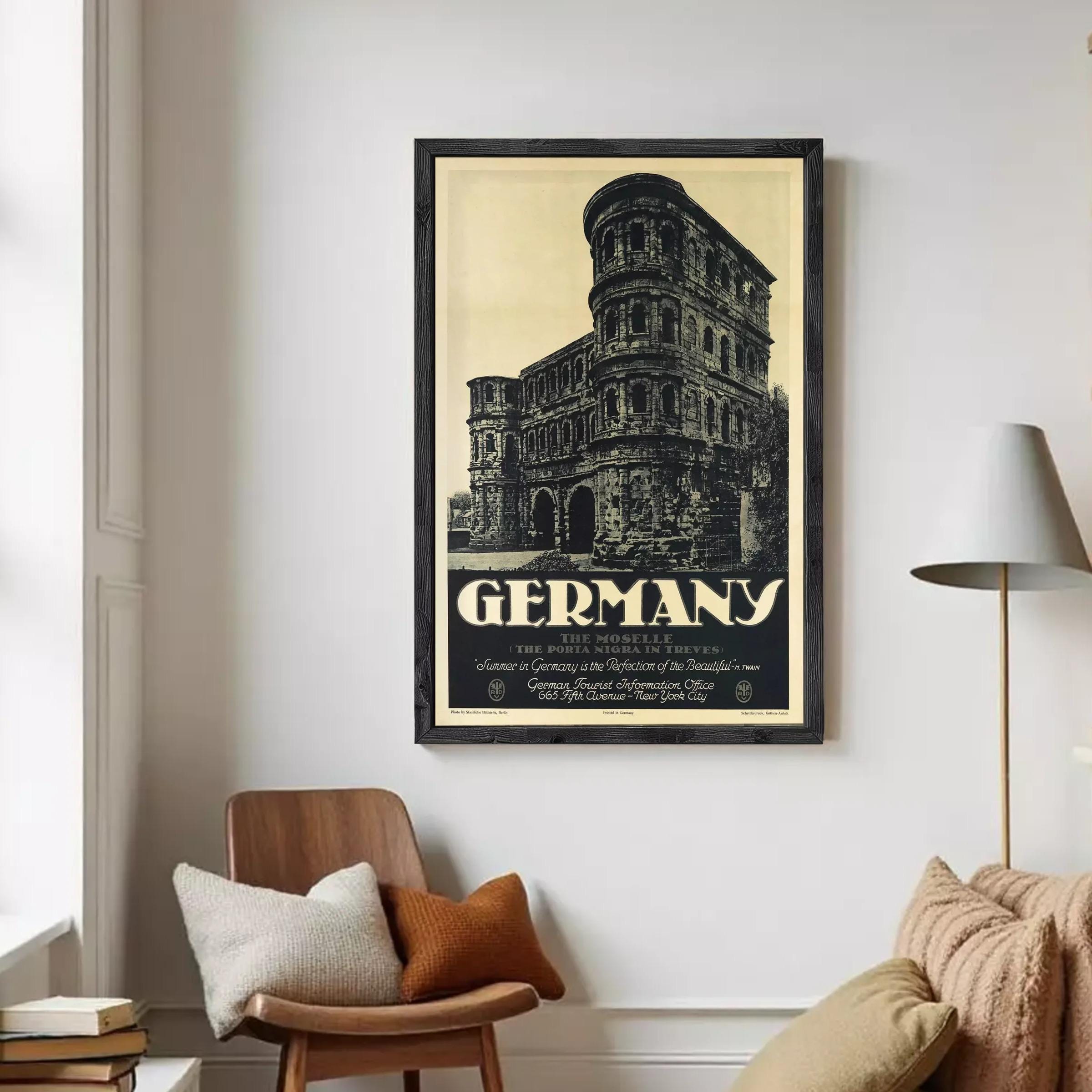 The image is a framed poster of a building, likely a historical or architectural landmark, with the word "GERMANY" prominently displayed.