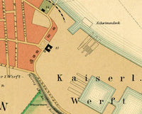 Old Map of Kiel Germany 1887 Vintage Map | Vintage Map Wall Art Print