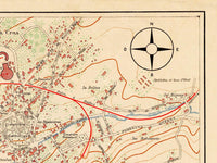 Old Map of Besançon France 1930 Vintage Map | Vintage Map Wall Art Print
