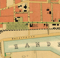 Old Map of Kiel Germany 1887 Vintage Map | Vintage Map Wall Art Print