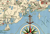 Old Map of Cape Cod Massachusetts Wall Map Print Vintage Map