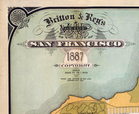Old Map of San Francisco 1887 Vintage Map San Francisco | Vintage Map Wall Art Print