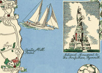 Old Map of Cape Cod Massachusetts Wall Map Print Vintage Map