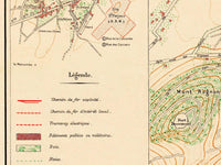 Old Map of Besançon France 1930 Vintage Map | Vintage Map Wall Art Print