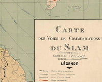 Old Map of Thailand 1932 Old Siam Vintage Map | Vintage Map Wall Art Print
