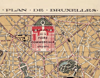 Old Map of Brussels Bruxelles Belgium 1924 Vintage Map  | Vintage Poster Wall Art Print |