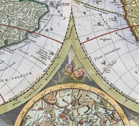 Old Map of The World  1730 Antique map