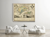 Old Map of Frankfurt Germany 1783 Vintage Map | Vintage Map Wall Art Print