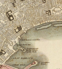 Old Map of Napoli Naples Italy 1835 Vintage Map | Vintage Map Wall Art Print