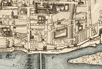 Old Map of Rouen  France City Plan 1740 Vintage Map | Vintage Map Wall Art Print