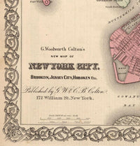 Old New York map 1866 Manhattan Vintage Map  | Vintage Map Wall Art Print
