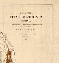 Old Map of Richmond Virginia 1853 Vintage Map | Vintage Map Wall Art Print