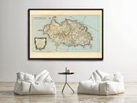 Old Map of Ibiza Island Spain 1778 Vintage Map | Vintage Map Wall Art Print