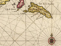 Old Map of Cape Verde Islands Cabo Verde 1666 Mapa de Cabo Verde | Vintage Map Wall Art Print