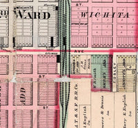 Old map of Wichita City Kansas 1882 Vintage Map | Vintage Map Wall Art Print
