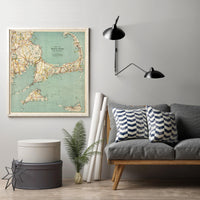 Old Map of Cape Cod 1917 Massachusetts Vintage Map | Vintage Map Wall Art Print