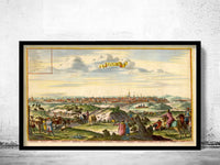 Old Gravure of Moscow Russia 1729 Vintage Map | Vintage Map Wall Art Print