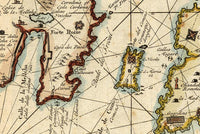 Old Map of Malta Island 1734 Vintage Map | Vintage Map Wall Art Print