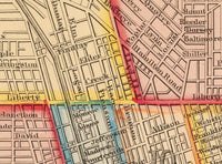 Old Map of Cincinnati 1860 Vintage Map| Vintage Map Wall Art Print