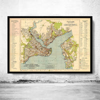 Old Map of Istanbul 1922 Constantinople Turkey Vintage Map | Vintage Map Wall Art Print