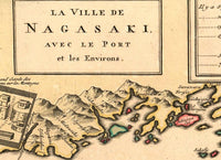 Old Map of Nagasaki 1750 Japan Vintage Map  | Vintage Map Wall Art Print