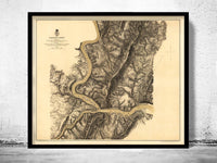 Old Map of Harpers Ferry West Virginia 1863 Wall Map Print