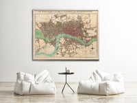 Old Map of London Map 1806 Vintage Map | Vintage Map Wall Art Print