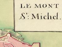 Old Map of Mont St Michel France 1700 Vintage Map | Vintage Map Wall Art Print