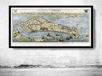 Vintage Old Map of Venice Venetia Venezia , Italy 1720  | Vintage Map Wall Art Print