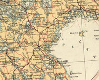 Old Map of Finland 1930 Vintage Map of Finland | Vintage Map Wall Art Print