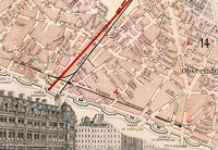 Old Map of Paris Guide 1892 Vintage Map | Vintage Map Wall Art Print