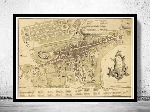 Old Map of Edinburgh Scotland 1773 Vintage Map | Vintage Map Wall Art Print