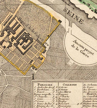 Old Map of Paris 1790 France Vintage Map | Vintage Map Wall Art Print