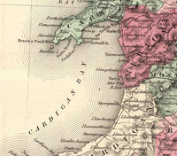 Old Map of England and Wales 1865 Vintage Map | Vintage Map Wall Art Print