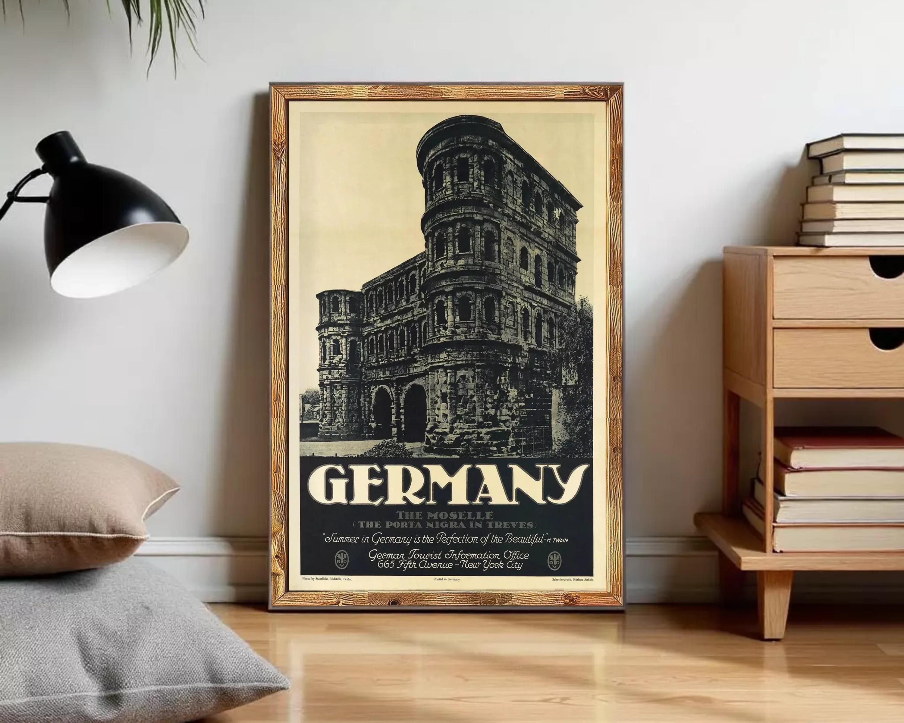 The image is a framed poster of a building, likely a historical or architectural landmark, with the word "GERMANY" prominently displayed.