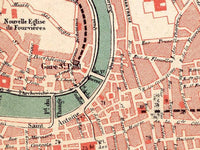Old Map of Lyon France 1890 Vintage Map Lyon | Vintage Map Wall Art Print