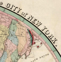 Old Map of New York and Environs 1839  | Vintage Map Wall Art Print