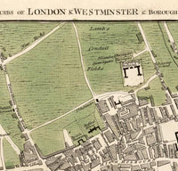 Old map of London 1763 Vintage Map | Vintage Map Wall Art Print