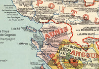 Old map of France Gastronomy Vintage Poster  | Vintage Map Wall Art Print