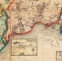 Vintage Cape Cod Map Massachusetts 1860 Old Map  | Vintage Map Wall Art Print