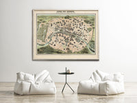 Old Map of Paris Monumentale France 1878 Vintage Map | Vintage Map Wall Art Print