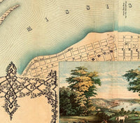 Old map of Davenport Iowa 1857  | Vintage Map Wall Art Print