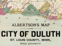 Old map of Duluth Minnesota 1891  | Vintage Map Wall Art Print