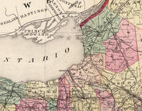 Old Map of New York State 1895 Vintage Map | Vintage Map Wall Art Print